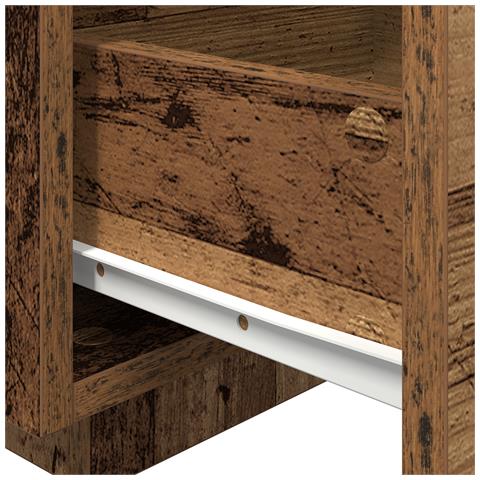 Comodino  con luci LED in legno vecchio 40x39x37 cm - Foto 9