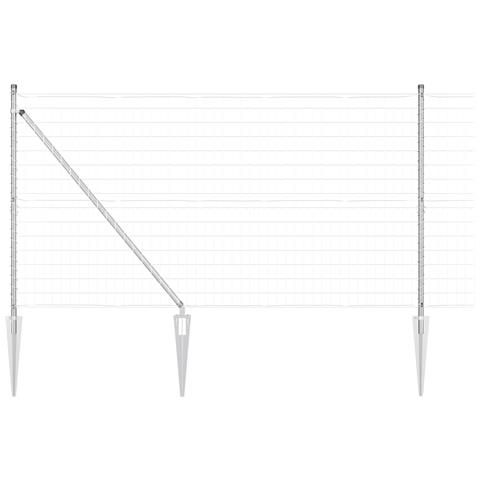 Recinzione Euro con 7 pali a punta 1,2x10 m Acciaio zincato - Foto 1