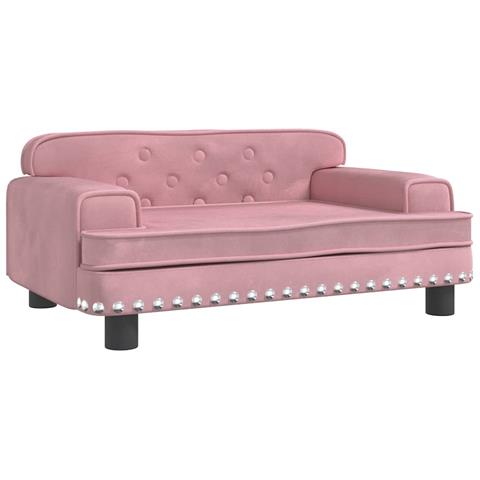 Lettino per Cani Rosa 70x45x30 cm in Velluto - Foto 1