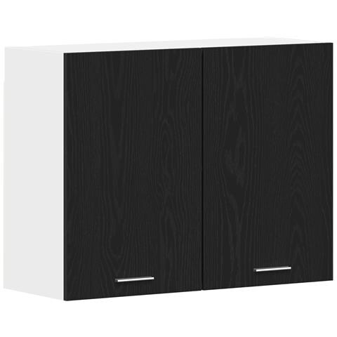 Cabinet Appeso in Rovere Nero - 80x31x60 cm - Realizzato in Legno Ingegnerizzato - Foto 1