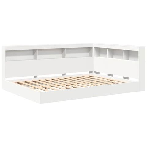 Letto Libreria Bianco 140 x 200 cm Legno multistrato - Foto 1