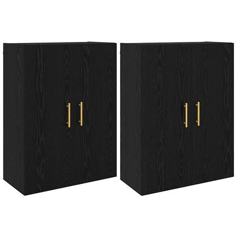 Armadi da Muro 2 pcs Rovere nero 69.5 x 34 x 90 cm - Foto 1