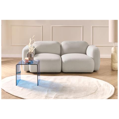 Divano 3 Posti Afoss Tessuto Beige Chiaro - Foto 1