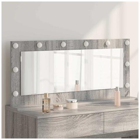 Specchio da Vanità con specchio Grigio Sonoma 100 x 45 x 18 cm - Foto 2