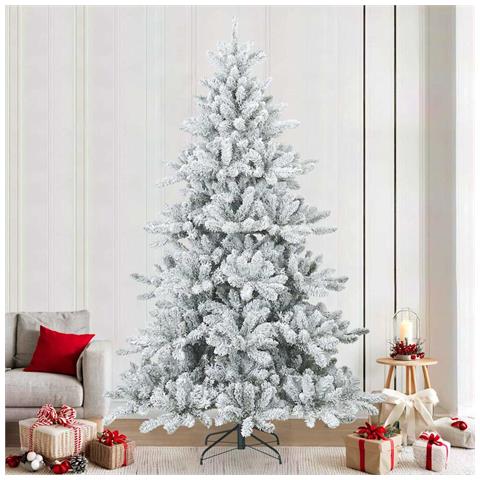Albero di Natale Artificiale Snodato Foderato di Neve Bianco - Foto 2