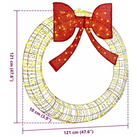 Ghirlanda con 150 LED Bianco caldo 120 cm PET - Foto 8