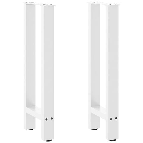 Gambe per Tavolo Consolle Bianche 2 pz 28x(72-73) cm Acciaio - Foto 1