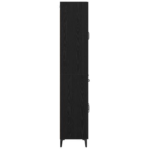 Credenza Rovere Nero 69,5 x 34 x 180 cm Legno multistrato - Foto 9