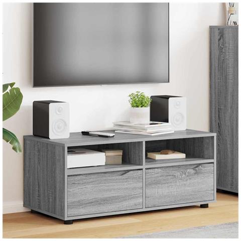 Mobile TV Grigio Sonoma 100 x 48 x 43 cm Legno multistrato - Foto 2