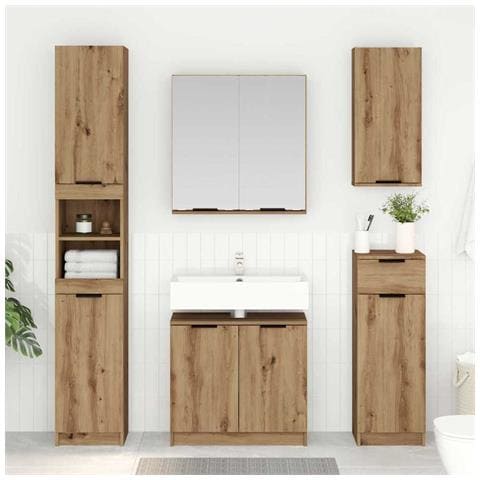 Set di Armadi da Bagno Rovere artigianale Legno multistrato - Foto 2