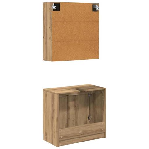 Set di Armadi da Bagno Rovere artigianale Legno multistrato - Foto 9