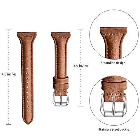 Cinturino In Pelle A Forma Di T Con Vita Sottile Compatibile Con Garmin Venu 3s /huawei Gt4/5/6 41mm / 42mm Brown - Foto 2