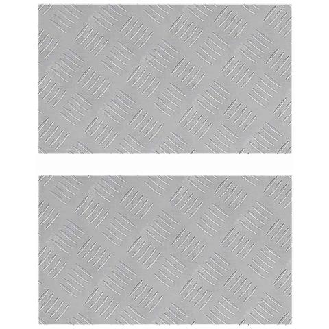 Dischi Quadrati 2 pcs Argento 50 x 30 cm Alluminio - Foto 1