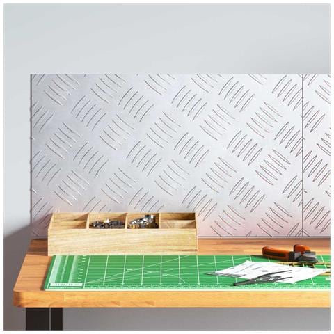 Dischi Quadrati 2 pcs Argento 50 x 30 cm Alluminio - Foto 2
