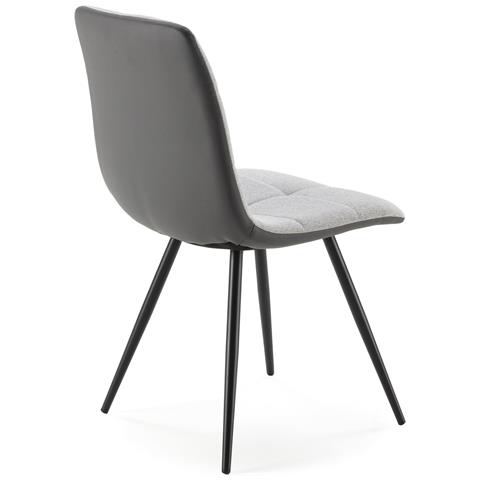 Set Di 2 Sedie Prada, Tessuto Ed Ecopelle Grigio - Foto 7