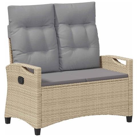 Panchina da giardino Beige e Grigio Chiaro 105 x 60 x 112 cm - Foto 1
