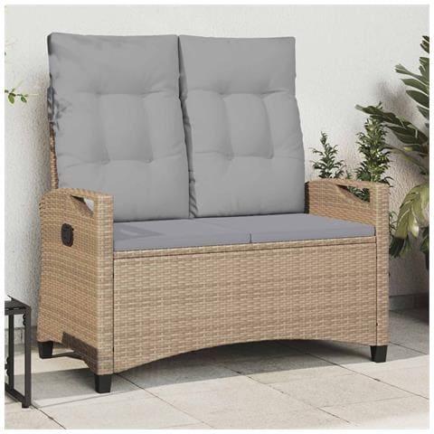 Panchina da giardino Beige e Grigio Chiaro 105 x 60 x 112 cm - Foto 2