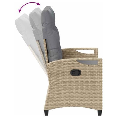 Panchina da giardino Beige e Grigio Chiaro 105 x 60 x 112 cm - Foto 9