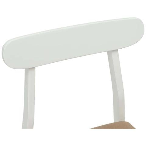 Sedia da pranzo 2 pcs Bianco e marrone Legno di gomma solido - Foto 9