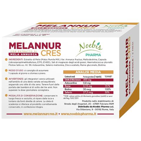 MelannurCres 60 Capsule - Mela Annurca, Astaxantina, Zinco, Rame, Selenio e Biotina - Capelli, Pelle e Unghie (Confezione tripla) - Foto 2