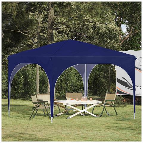Tenda per feste a pop-up 290 x 290 x 245 cm Blu - Foto 2