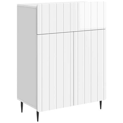 Credenza Bianco Lucido 66 x 34,5 x 92 cm Legno ingegnerizzato - Foto 1