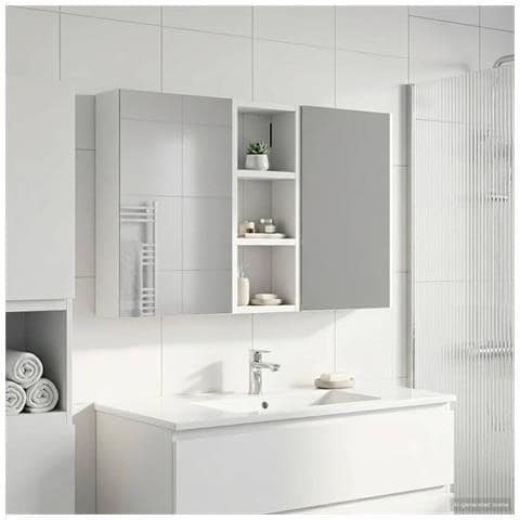 Set di Armadi da Bagno con lo scaffale 3 pcs 80 x 10,5 x 50 cm - Foto 2