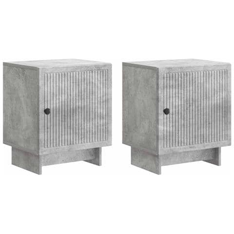 Armadio da Notte 2 pcs Grigio Cemento 43 x 34,5 x 50 cm - Foto 1