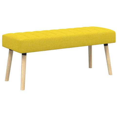 Panchina trapuntata a canale Giallo Chiaro 110 x 40 x 46 cm - Foto 1
