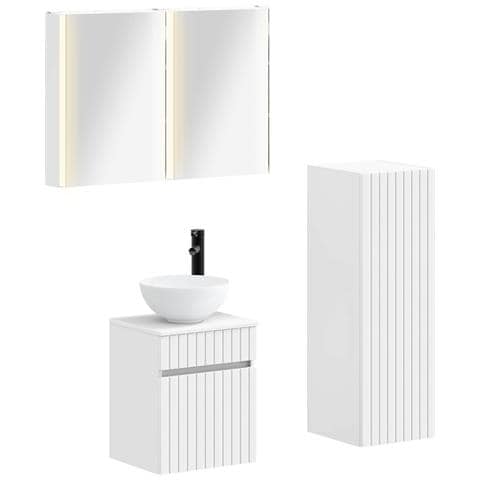 Set di mobili per il bagno 4 pcs Bianco - Foto 1