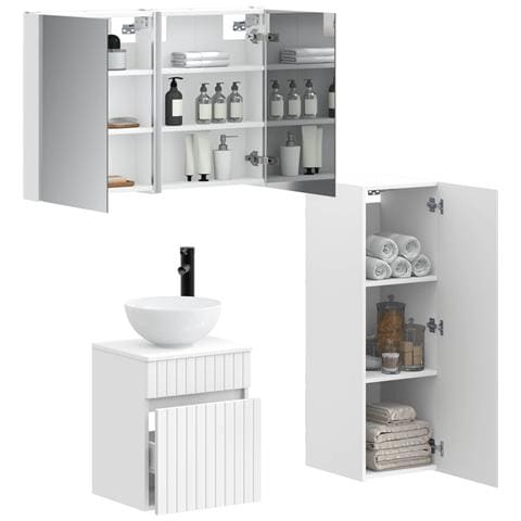 Set di mobili per il bagno 4 pcs Bianco - Foto 2