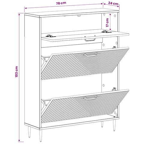 Mobile per scarpe HAARLEM 78 x 24 x 103 cm Legno ingegnerizzato - Foto 9