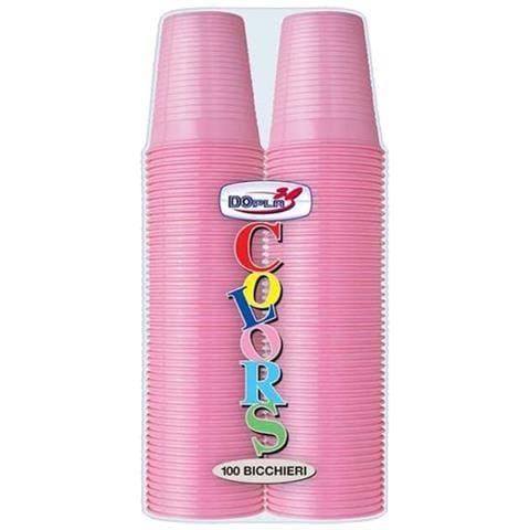 100 Bicchieri Plastica Colorata 200 Cc - Rosa - Foto 3