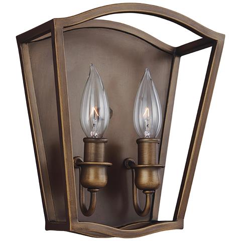 Applique A 2 Luci, Ottone Anticato Verniciato - Foto 2