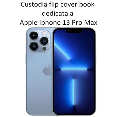 Smart Book Custodia Poket Silicone Flip Cover Case Per Apple Iphone 13 Pro Max Blu - Foto 2