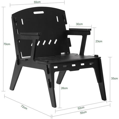 Sedia Da Cucina Con Schienale Sedia Da Bar Sgabello Nero 72x55x70.5cm Hfst02-sch - Foto 2
