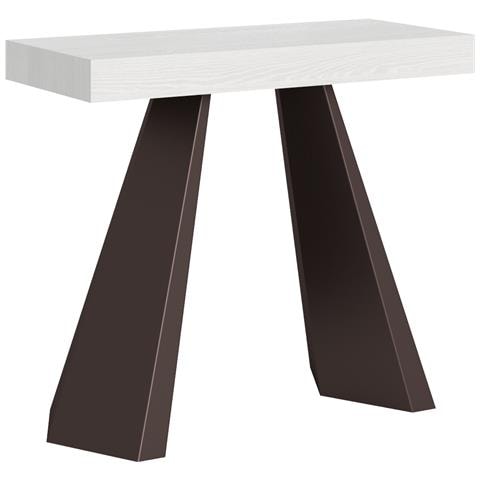 Consolle Allungabile 90x40/196 Cm Diamante Small Telaio Orso - Bianco Frassino - Foto 5