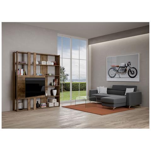 Libreria A Giorno Kato M Con Pannello Porta Tv Noce - Foto 2