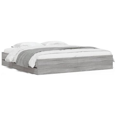 Giroletto Cassetti Grigio Sonoma 200x200 Cm Legno Multistrato - Foto 2