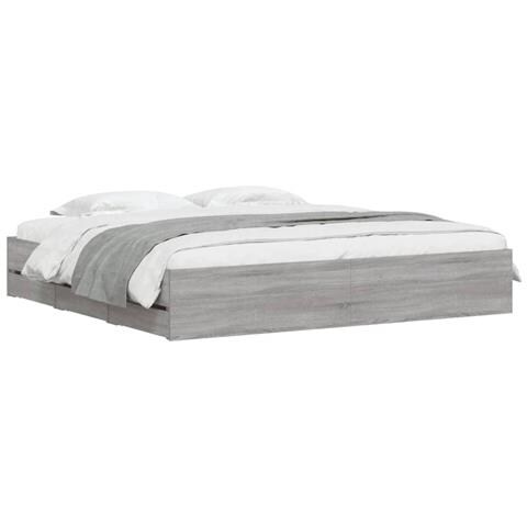 Giroletto Cassetti Grigio Sonoma 200x200 Cm Legno Multistrato - Foto 3