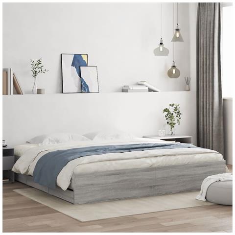 Giroletto Cassetti Grigio Sonoma 200x200 Cm Legno Multistrato - Foto 1