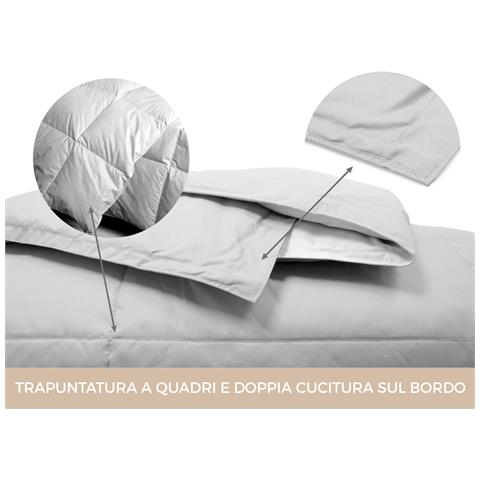 Interno Imbottitura Piumino Invernale 300gr Mq In Piuma D''oca Bicolor Vari Colori Matrimoniale Tortora-bx - Foto 5