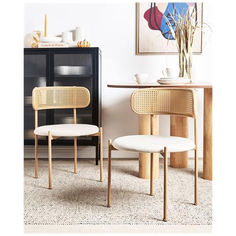 Set Di 2 Sedie Da Pranzo Metallo Legno Chiaro Andover - Foto 1