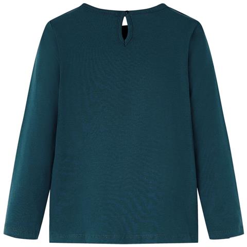 Maglietta Per Bambini A Maniche Lunghe Verde Scuro 128 - Foto 2