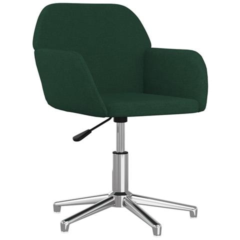 Sedia Da Ufficio Girevole Verde Scuro In Tessuto - Foto 2