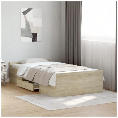 Giroletto Cassetti Rovere Sonoma 100x200 Cm Legno Multistrato - Foto 3