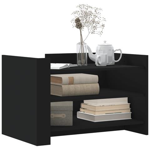 Tavolino Da Salotto Nero 80x50x50 Cm In Legno Multistrato - Foto 3