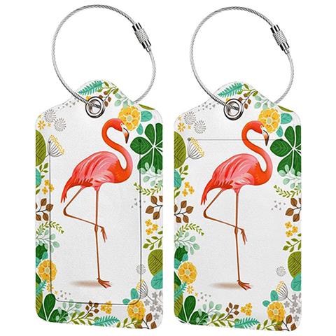 Etichetta Per Bagaglio In Pelle Pu E Porta Carta D'identità Uccelli - Foto 1