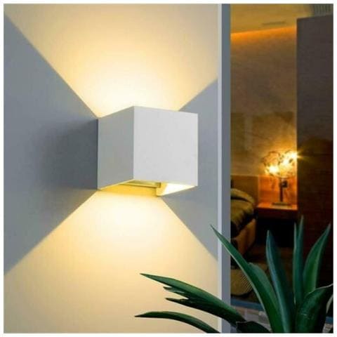 Applique Cubo Led 10w Faretto Lampada Parete Muro Luce Bianco Caldo 3000k - Foto 1