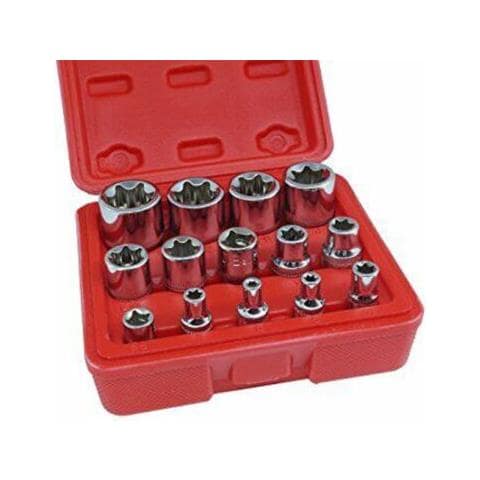 Set Di Chiavi A Bussola Torx Femmina 14 Pezzi Misure Da E4 A E24 Chrome Vanadium - Foto 1